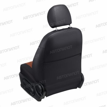 14 249 р. Чехлы на сиденья (экокожа, 40/60) Автопилот Ромб Audi A3 8VS седан дорестайлинг (2012-2016) (черный/коричневый)  с доставкой в г. Керчь. Увеличить фотографию 3