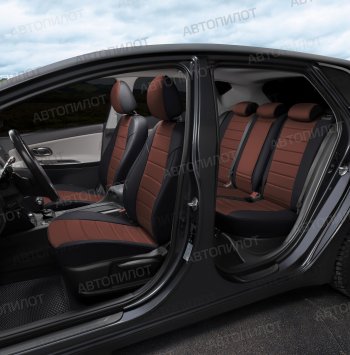 13 649 р. Чехлы на сиденья (экокожа/алькантара, 40/60) Автопилот  Audi A3 ( 8VS седан,  8VA хэтчбэк 5 дв.,  8V1) (2012-2020) дорестайлинг, хэтчбэк 3 дв. дорестайлинг, рестайлин, рестайлинг, хэтчбэк 3 дв. рестайлинг (черный/шоколад)  с доставкой в г. Керчь. Увеличить фотографию 5