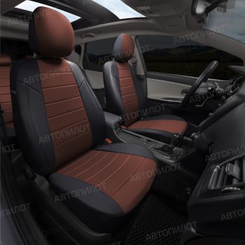 13 649 р. Чехлы на сиденья (экокожа/алькантара, 40/60) Автопилот  Audi A3 ( 8VS седан,  8VA хэтчбэк 5 дв.,  8V1) (2012-2020) дорестайлинг, хэтчбэк 3 дв. дорестайлинг, рестайлин, рестайлинг, хэтчбэк 3 дв. рестайлинг (черный/шоколад)  с доставкой в г. Керчь. Увеличить фотографию 6