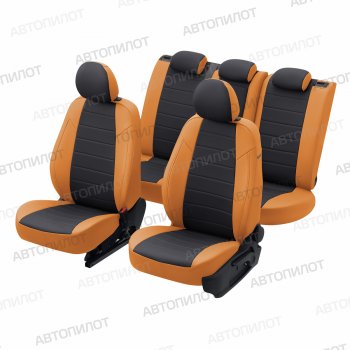 13 649 р. Чехлы на сиденья (экокожа, 40/60) Автопилот  Audi A3 ( 8VS седан,  8VA хэтчбэк 5 дв.,  8V1) (2012-2020) дорестайлинг, хэтчбэк 3 дв. дорестайлинг, рестайлин, рестайлинг, хэтчбэк 3 дв. рестайлинг (оранж/черный)  с доставкой в г. Керчь. Увеличить фотографию 6