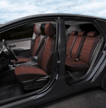 13 649 р. Чехлы на сиденья (экокожа/алькантара, 40/60) Автопилот  Audi A3 ( 8VS седан,  8VA хэтчбэк 5 дв.,  8V1) (2012-2020) дорестайлинг, хэтчбэк 3 дв. дорестайлинг, рестайлин, рестайлинг, хэтчбэк 3 дв. рестайлинг (шоколад)  с доставкой в г. Керчь. Увеличить фотографию 3