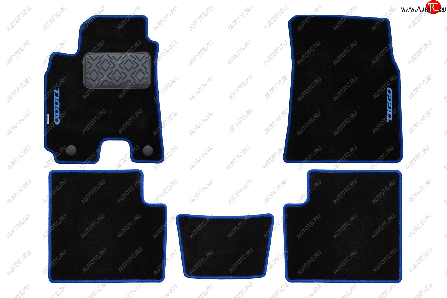 7 199 р. Коврики салона (текстиль) Element Chery Tiggo 3 (2014-2020) (Чёрные)  с доставкой в г. Керчь