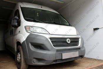 6 399 р. Защитная сетка в бампер (ячейка 3х7 мм, 5 частей) Alfeco Стандарт Fiat Ducato 290 (2014-2025) (Чёрная)  с доставкой в г. Керчь. Увеличить фотографию 4