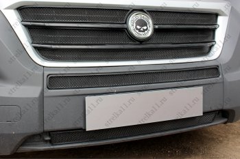 6 399 р. Защитная сетка в бампер (ячейка 3х7 мм, 5 частей) Alfeco Стандарт Fiat Ducato 290 (2014-2025) (Чёрная)  с доставкой в г. Керчь. Увеличить фотографию 5