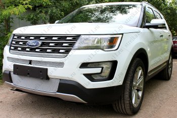 3 599 р. Защитная сетка в бампер (ячейка 4х10 мм, середина) Alfeco Премиум  Ford Explorer  U502 (2015-2018) 1-ый рестайлинг, 5 дв.  с доставкой в г. Керчь. Увеличить фотографию 3