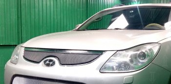 Защитная сетка в решетку радиатора (ячейка 3х7 мм) Стрелка11 Стандарт Hyundai IX55  EN (2006-2013)