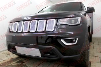           Защита радиатора Jeep Grand Cherokee (WK2) IV 2018- рестайлинг (Laredo, Limited, Trailhawk) chrome низ PREMIUM Jeep Grand Cherokee  WK2 (2017-2022) 2-ой рестайлинг (хром)