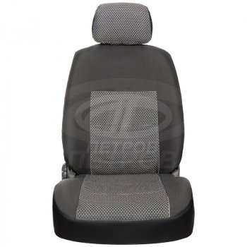 4 199 р. Чехлы сидений (экокожа-жаккард, 2/3) Петров К1 Nissan Almera G15 седан (2012-2019) (Черный)  с доставкой в г. Керчь. Увеличить фотографию 2