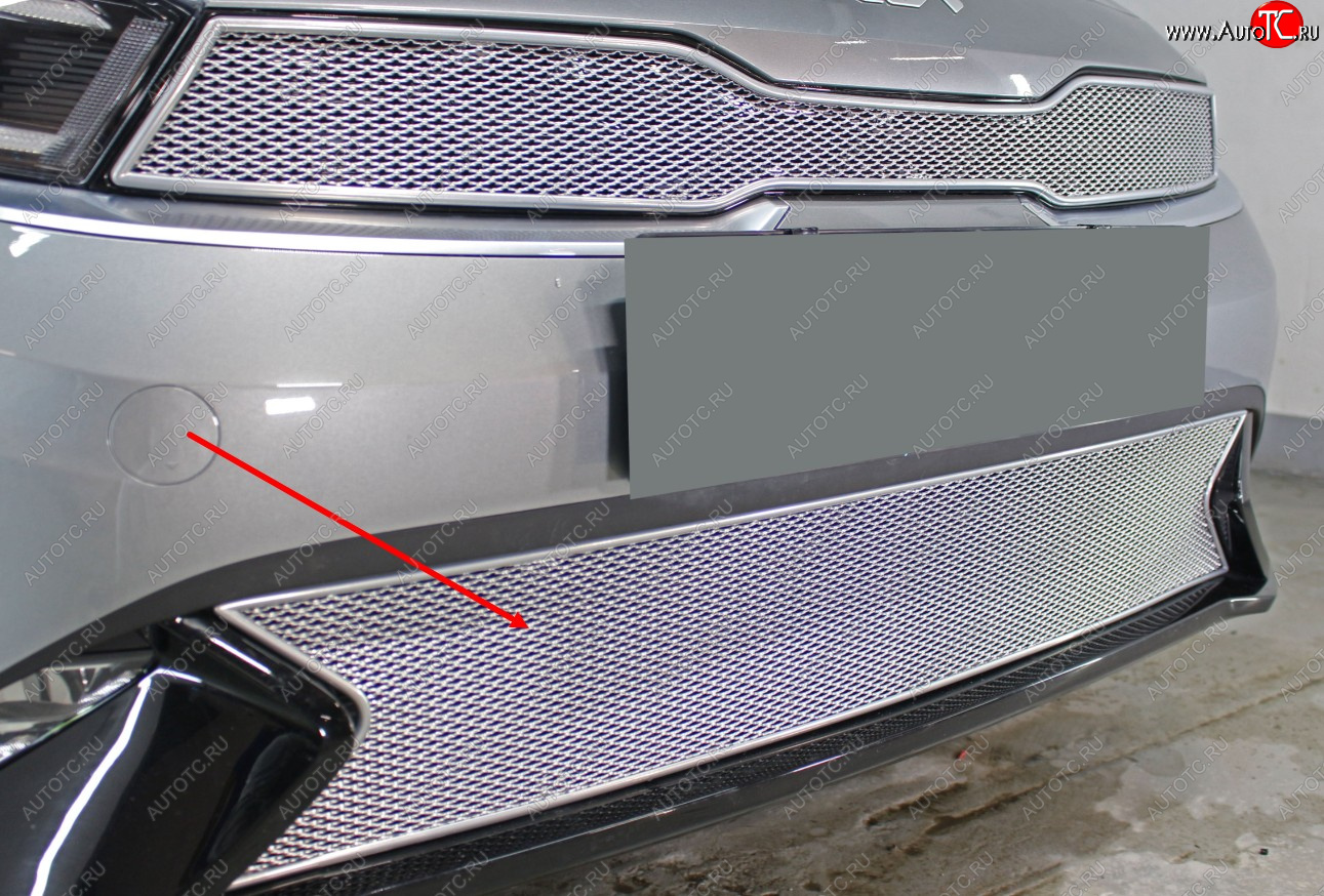 4 399 р.           Защита радиатора KIA Cerato 2021- chrome низ PREMIUM  KIA Cerato  4 BD (2021-2025) рестайлинг седан (цвет: хром)  с доставкой в г. Керчь