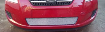 Защитная сетка радиатора в бампер (ячейка 3х7 мм) Стрелка11 Стандарт KIA Ceed  1 ED (2006-2009) дорестайлинг универсал (хром)