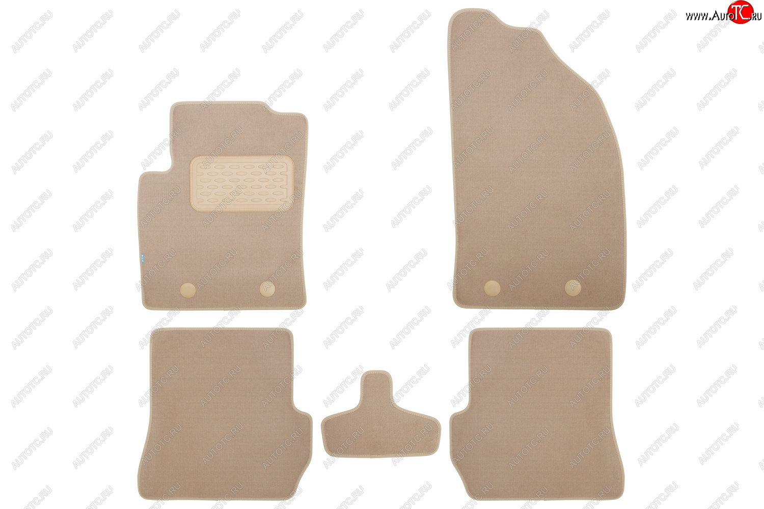 439 р. Коврики в салон Klever Premium FORD Fusion АКПП 2002-2005, 2005-2012, хб., 5 шт. (текстиль, бежевые) Klever klever04160622112kh  с доставкой в г. Керчь