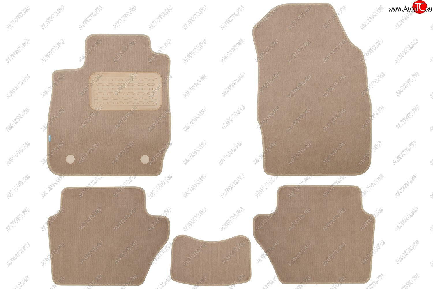 399 р. Коврики в салон Klever Premium FORD Fiesta 3D 2008-2013, 2012-2019, хб., 5 шт. (текстиль, бежевые)  Klever klever04162322112kh  с доставкой в г. Керчь