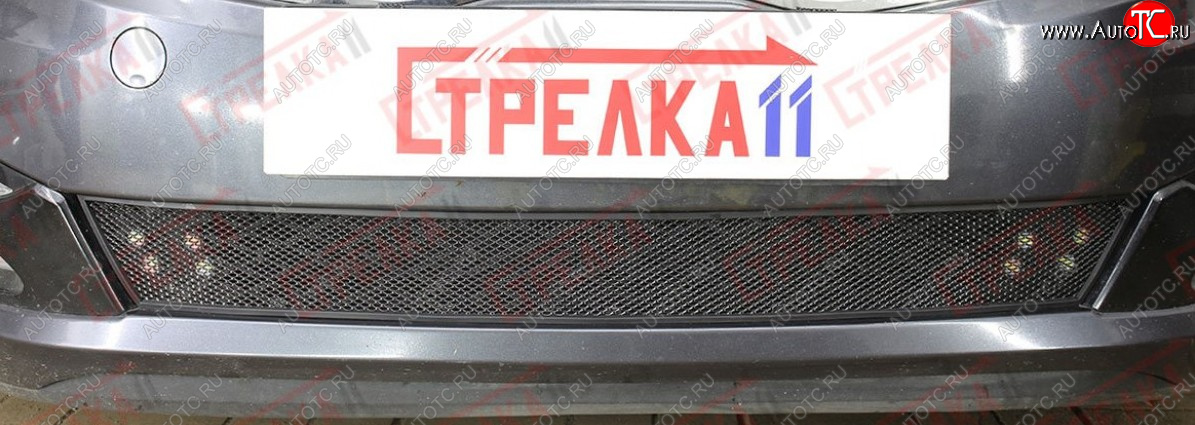 2 899 р. Защитная сетка радиатора в бампер (ячейка 3х7 мм) Стрелка11 Стандарт KIA Optima 3 TF дорестайлинг седан (2010-2013) (черная)  с доставкой в г. Керчь