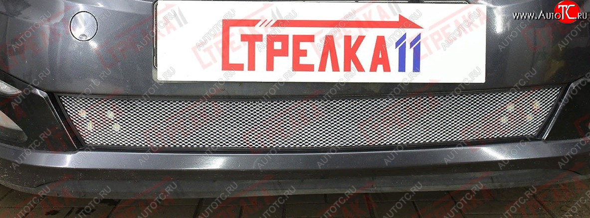 3 089 р. Защитная сетка радиатора в бампер (ячейка 3х7 мм) Стрелка11 Стандарт  KIA Optima  3 TF (2010-2013) дорестайлинг седан (хром)  с доставкой в г. Керчь