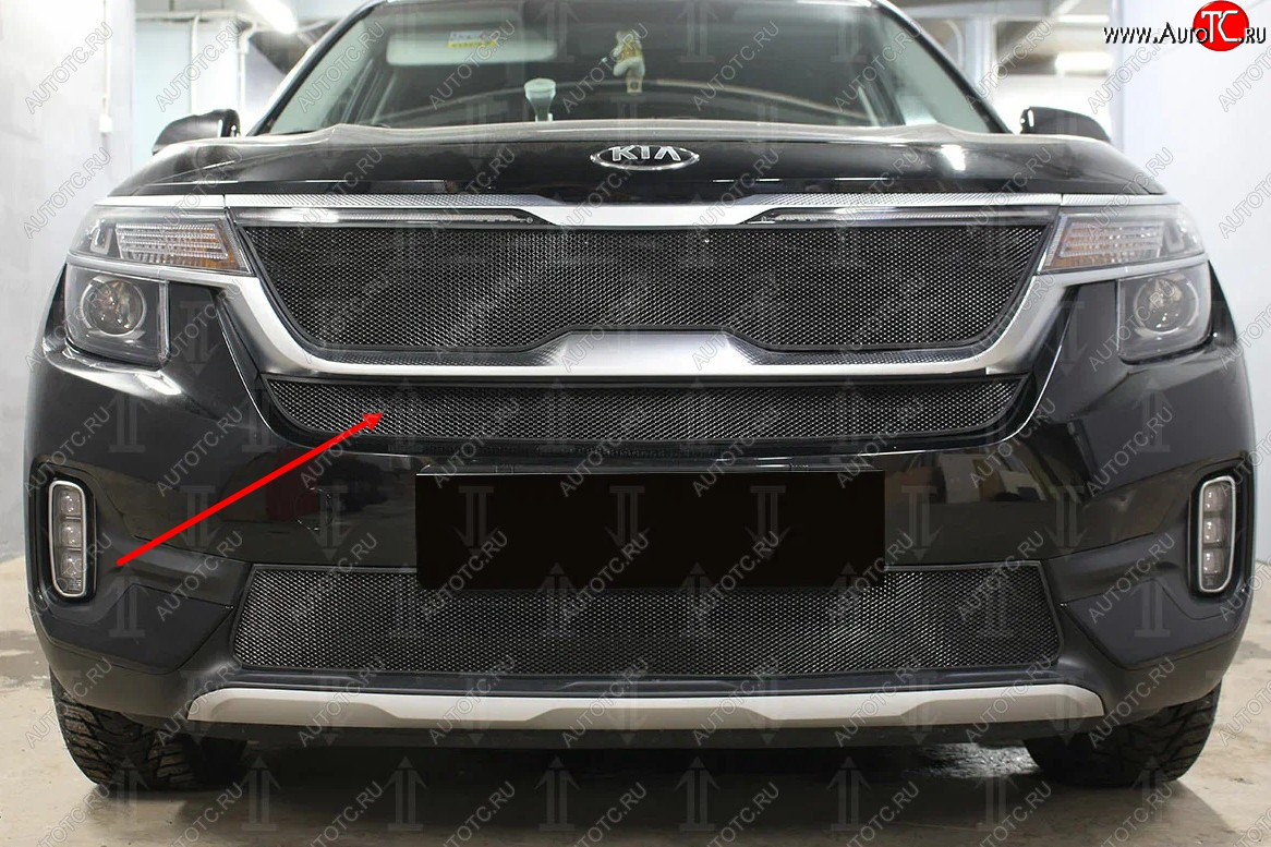 2 499 р.           Защита радиатора KIA Seltos 2019- black середина KIA Seltos (2019-2025) (черная)  с доставкой в г. Керчь