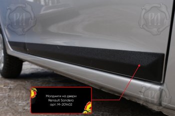 Передний левый молдинг на дверь Русская Артель Renault Sandero  (B8) (2014-2018) дорестайлинг (Поверхность шагрень)