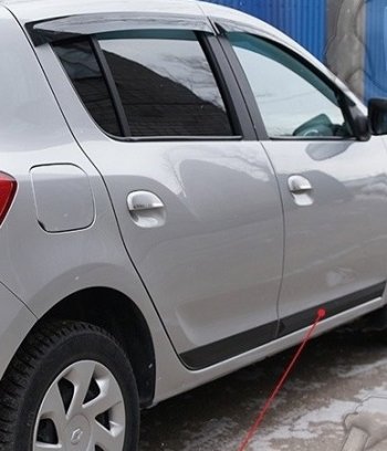 799 р. Задний правый молдинг на дверь Русская Артель  Renault Sandero  (B8) (2014-2018) дорестайлинг (Поверхность шагрень)  с доставкой в г. Керчь. Увеличить фотографию 2