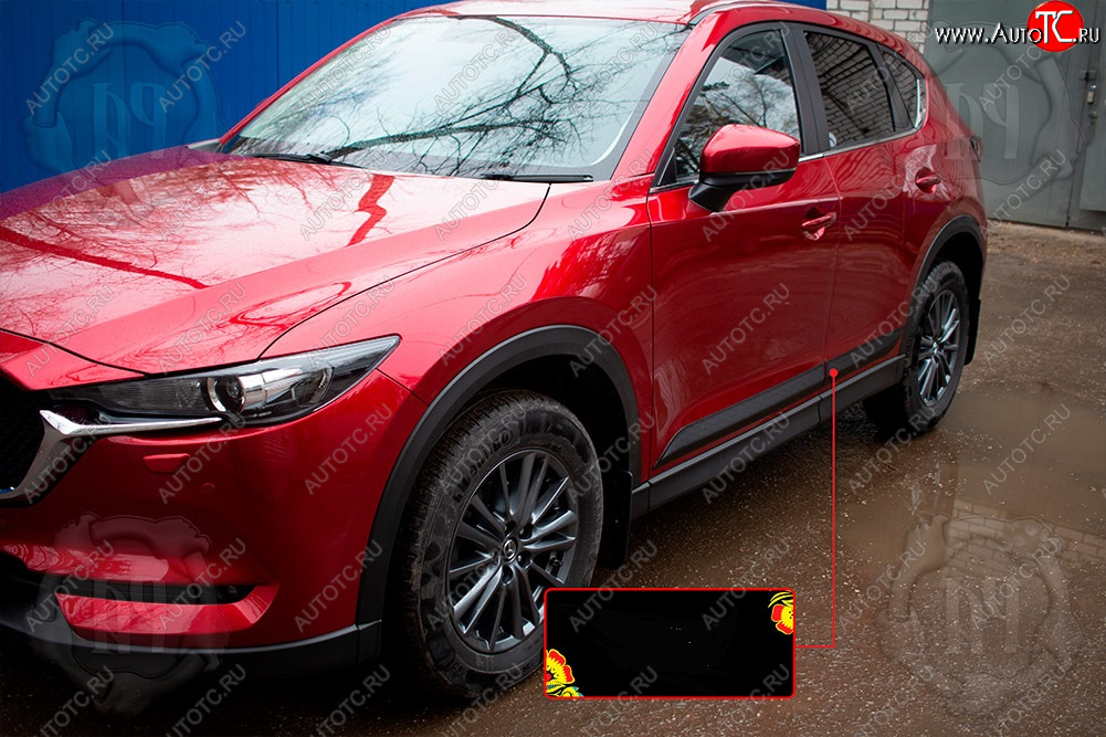 1 339 р. Передний левый молдинг на дверь Русская Артель  Mazda CX-5  KF (2016-2025) (Поверхность глянец, Неокрашенный)  с доставкой в г. Керчь