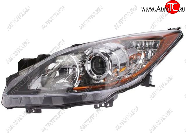 8 849 р. Левая фара передняя (чёрная, под корректор, линза) BodyParts Mazda 3/Axela BL дорестайлинг седан (2009-2011)  с доставкой в г. Керчь