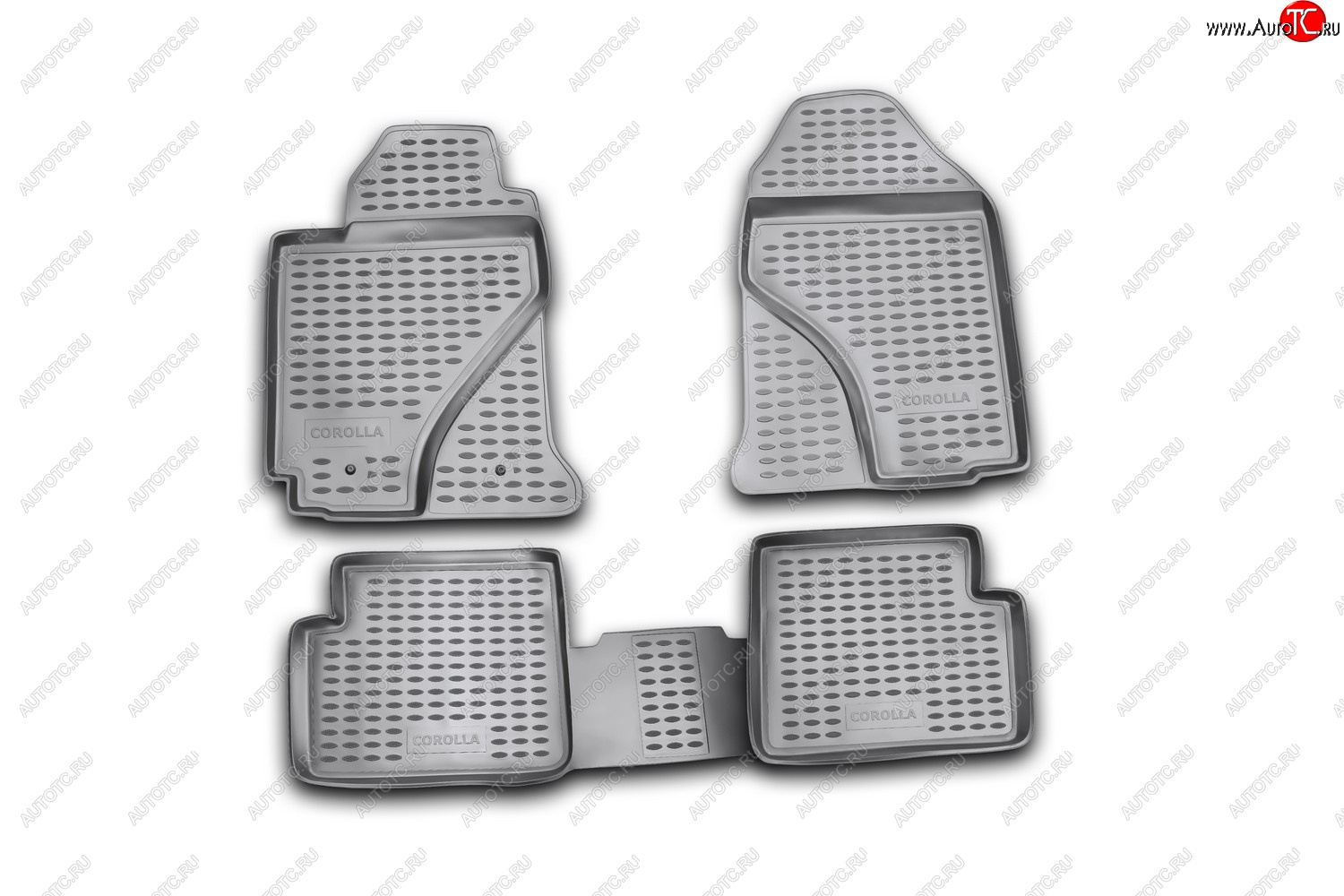 7 499 р. Коврики в салон TOYOTA Corolla 062002-2007, 4 шт. (полиуретан, серые)  Тойота Королла Element nlc.48.03.211k  с доставкой в г. Керчь