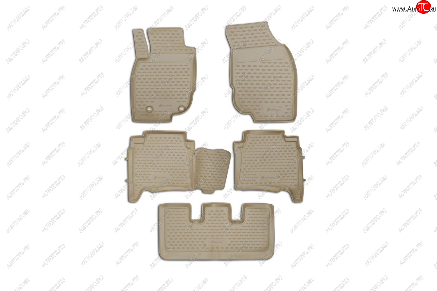 2 459 р. Коврики в салон TOYOTA Fortuner, 012013-2017, левый руль, 5 шт. (полиуретан, бежевый)  Тойота Фортунер Element nlc.48.110.212k  с доставкой в г. Керчь