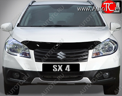 4 599 р. Дефлектор капота SIM Suzuki SX4 JYB, JYA хэтчбэк дорестайлинг (2013-2016)  с доставкой в г. Керчь