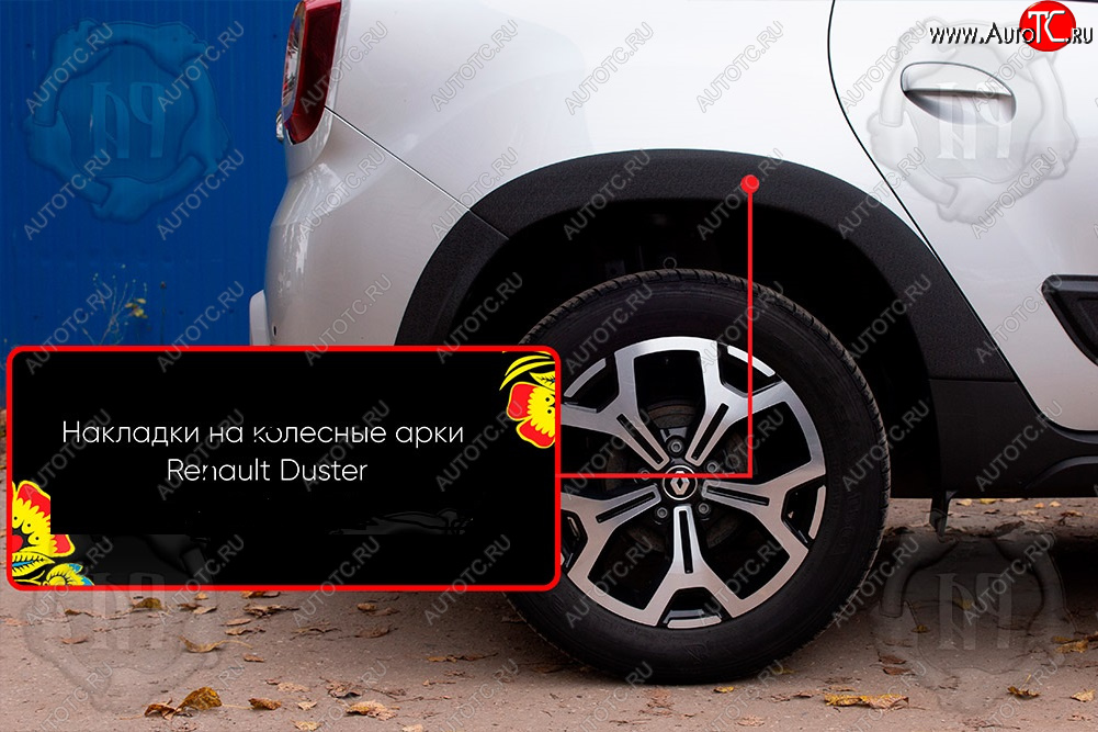 1 779 р. Задняя правая накладка на колесные арки Русская Артель  Renault Duster  HM (2021-2024) рестайлинг (Поверхность текстурная)  с доставкой в г. Керчь