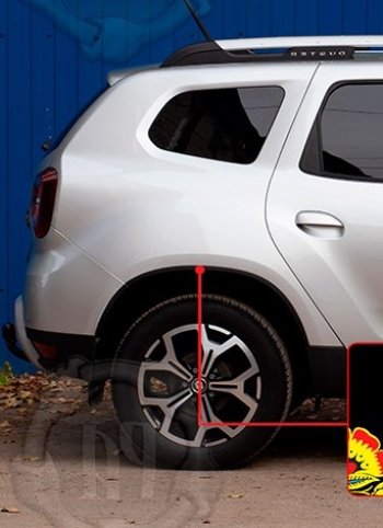 1 539 р. Задняя правая накладка на колесные арки Вариант 2 Русская Артель  Renault Duster  HM (2021-2024) рестайлинг (Поверхность текстурная)  с доставкой в г. Керчь. Увеличить фотографию 2