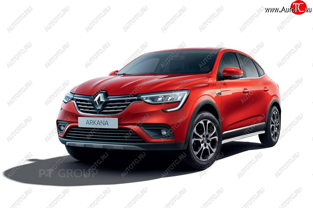 18 789 р. Защита порогов (вогнутая, Ø51 мм) Petroil Tuning  Renault Arkana (2019-2025) (полированная нержавейка)  с доставкой в г. Керчь