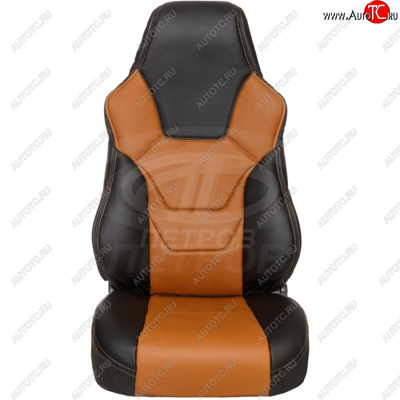 6 799 р. Комплект универсальных чехлов (экокожа, малый размер) ПЕТРОВ R.SPORT S   (черный/фокс)  с доставкой в г. Керчь
