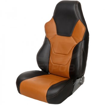 6 799 р. Комплект универсальных чехлов (экокожа, малый размер) ПЕТРОВ R.SPORT S   (черный/фокс)  с доставкой в г. Керчь. Увеличить фотографию 2