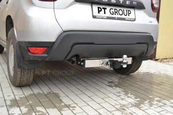 18 399 р. Фаркоп (с нержавеющей накладкой) Petroil Tuning Renault Duster HM рестайлинг (2021-2024) (Без заглушки )  с доставкой в г. Керчь. Увеличить фотографию 3