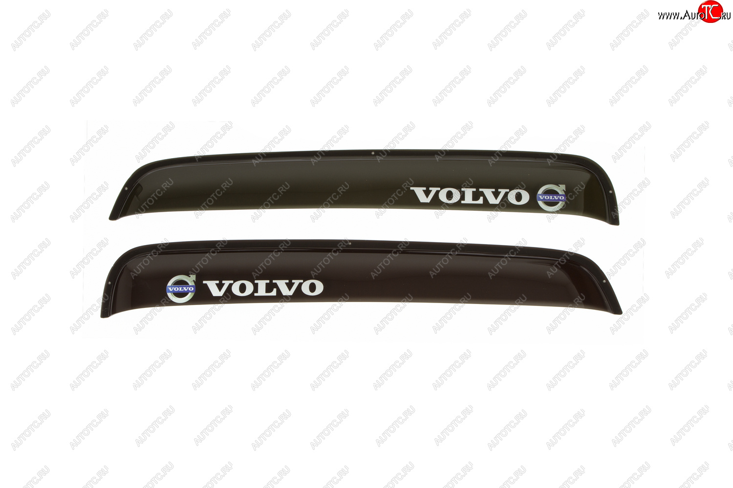 1 219 р. Дефлекторы окон (с логотипом VOLVO, накладные, дымчатые) REIN Volvo FH 12 2-ое поколение (2002-2012) (Дымчатые)  с доставкой в г. Керчь