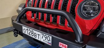 79 049 р. Бампер силовой передний РИФ  Jeep Wrangler  JL (2018-2024) 3 дв. дорестайлинг (под доп. фары, с центральной защитной дугой)  с доставкой в г. Керчь. Увеличить фотографию 3