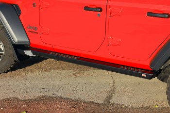 73 659 р. Защита порогов с подножкой РИФ Jeep Wrangler JL 3 дв. дорестайлинг (2018-2024)  с доставкой в г. Керчь. Увеличить фотографию 3