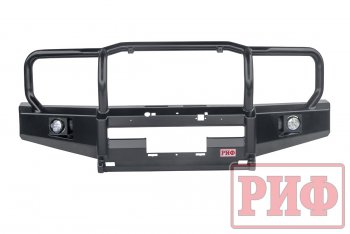 67 649 р. Бампер передний силовой РИФ  Toyota Land Cruiser  J70 (2014-2015) 5 дв. 3-ий рестайлинг (С дополнительными фарами и защитной дугой, под штатную лебедку и расширители арок)  с доставкой в г. Керчь. Увеличить фотографию 2