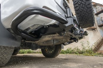 89 079 р. Бампер силовой задний РИФ Toyota Land Cruiser Prado J150 2-ой рестайлинг (2017-2020) (С квадратом под фаркоп, калиткой и подсветкой номера)  с доставкой в г. Керчь. Увеличить фотографию 7