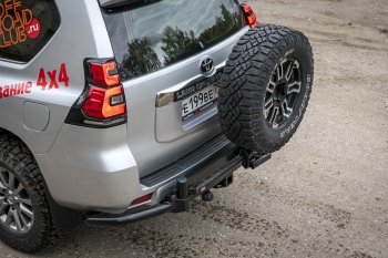 89 079 р. Бампер силовой задний РИФ Toyota Land Cruiser Prado J150 2-ой рестайлинг (2017-2020) (С квадратом под фаркоп, калиткой и подсветкой номера)  с доставкой в г. Керчь. Увеличить фотографию 3