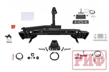 124 569 р. Бампер силовой задний РИФ  Toyota Land Cruiser  200 (2007-2012) дорестайлинг (с квадратом под фаркоп, калиткой, фонарями, подсветкой номера)  с доставкой в г. Керчь. Увеличить фотографию 5