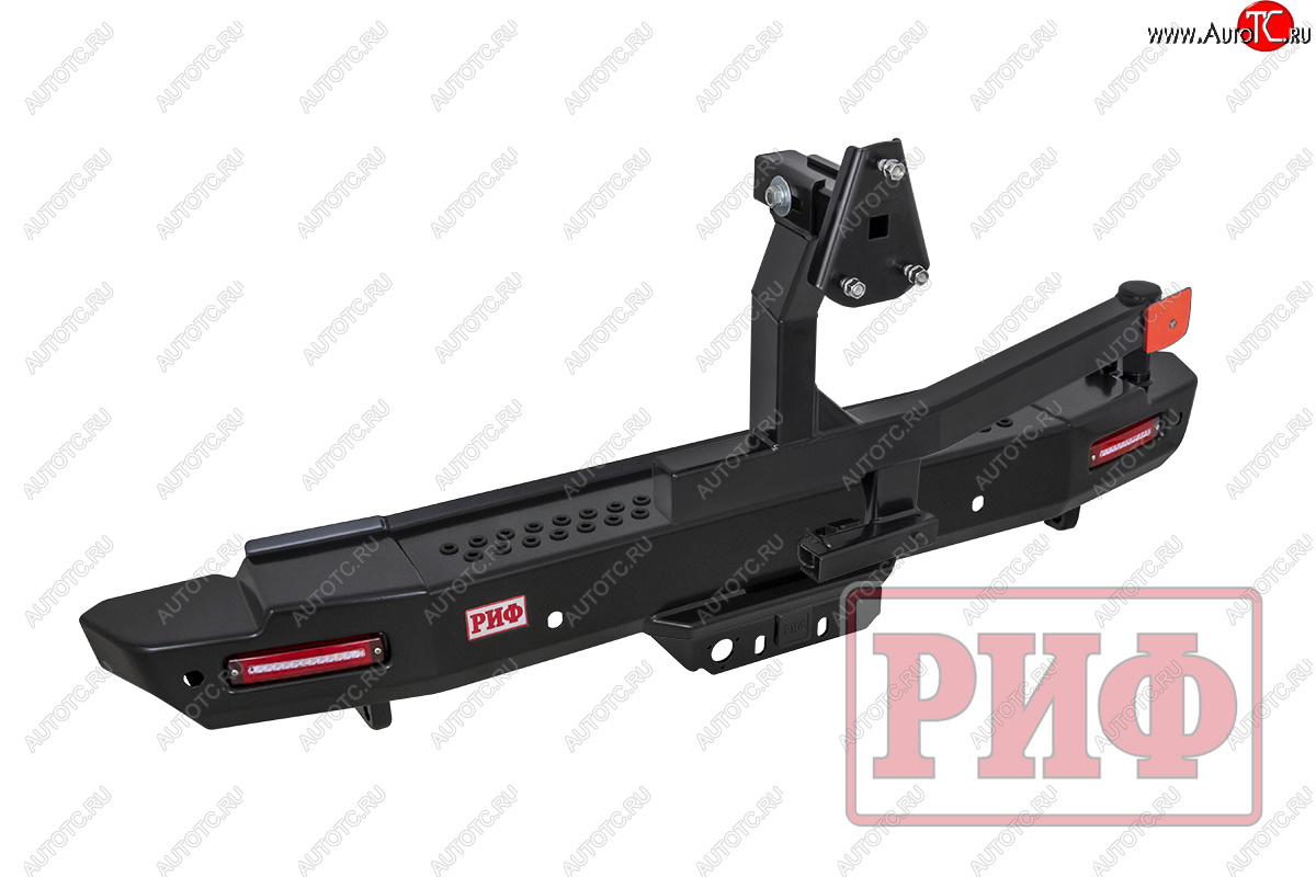 124 569 р. Бампер силовой задний РИФ  Toyota Land Cruiser  200 (2012-2015) 1-ый рестайлинг ( с квадратом под фаркоп, калиткой, фонарями, подсветкой номера)  с доставкой в г. Керчь