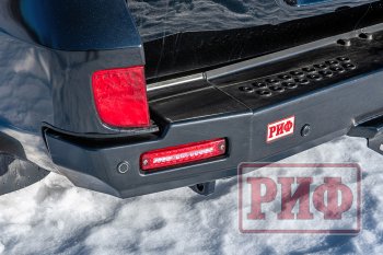 124 569 р. Бампер силовой задний РИФ  Toyota Land Cruiser  200 (2012-2015) 1-ый рестайлинг ( с квадратом под фаркоп, калиткой, фонарями, подсветкой номера)  с доставкой в г. Керчь. Увеличить фотографию 6