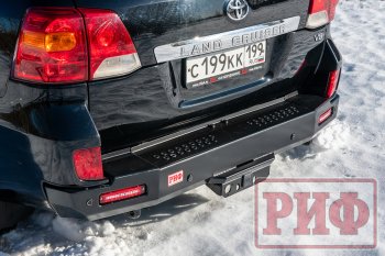 90 209 р. Бампер силовой задний РИФ  Toyota Land Cruiser  200 (2012-2015) 1-ый рестайлинг (с квадратом под фаркоп и фонарями)  с доставкой в г. Керчь. Увеличить фотографию 2
