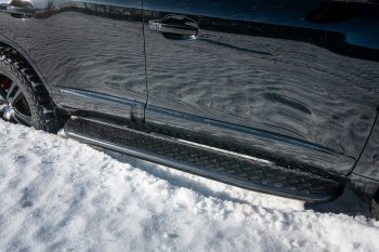62 039 р. Защита порогов с подножкой (на а/м без гидроподвески) РИФ Toyota Land Cruiser 200 дорестайлинг (2007-2012)  с доставкой в г. Керчь. Увеличить фотографию 2
