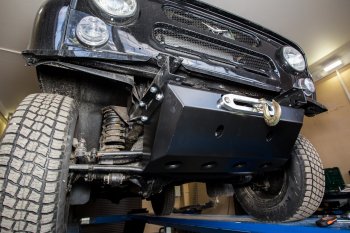23 379 р. Площадка для скрытой установки лебёдки под штатный бампер с защитой рулевых тяг РИФ Уаз 315195 Хантер (2003-2025)  с доставкой в г. Керчь. Увеличить фотографию 10