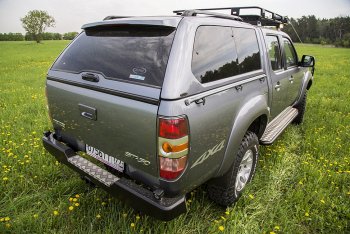 38 949 р. Бампер задний силовой РИФ Ford Ranger дорестайлинг (2006-2009) (С квадратом под фаркоп)  с доставкой в г. Керчь. Увеличить фотографию 2