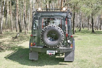 34 169 р. Бампер задний силовой РИФ Land Rover Defender 110 1 L316 рестайлинг 5дв. (2007-2016) (Под лебёдку)  с доставкой в г. Керчь. Увеличить фотографию 2