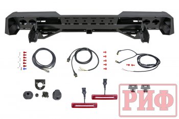 53 999 р. Бампер задний силовой РИФ Isuzu D-Max RT85 ExtendedCab дорестайлинг (2011-2017) (С квадратом под фаркоп и фонарями, стандарт)  с доставкой в г. Керчь. Увеличить фотографию 4