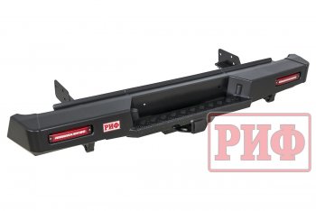 53 999 р. Бампер задний силовой РИФ Isuzu D-Max RT85 ExtendedCab дорестайлинг (2011-2017) (С квадратом под фаркоп и фонарями, стандарт)  с доставкой в г. Керчь. Увеличить фотографию 2