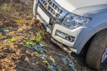 44 249 р. Бампер передний силовой РИФ Mitsubishi Pajero 4 V90 2-ой рестайлинг (2014-2020) (Под площадку для лебёдки RIFPJR-30000 с защитой радиатора)  с доставкой в г. Керчь. Увеличить фотографию 5