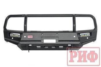 61 079 р. Бампер передний силовой РИФ Mitsubishi Pajero Sport QE дорестайлинг (2015-2021) (С дополнительными фарами, защитной дугой, защитой бачка омывателя, под парктроник)  с доставкой в г. Керчь. Увеличить фотографию 2